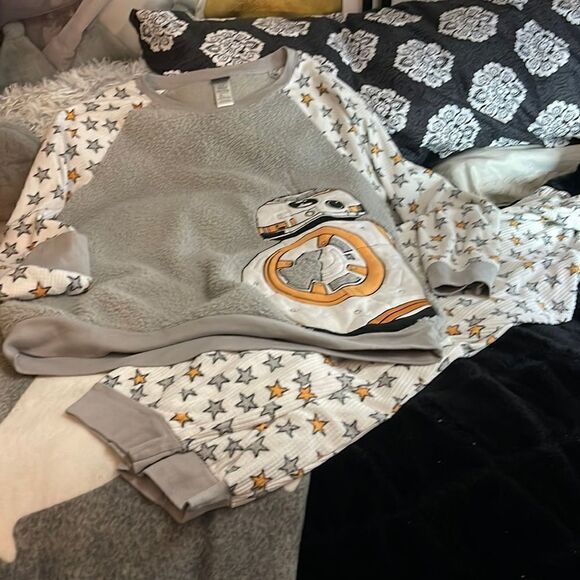 Star Wars BB8 cuddle fleece sherpa fur pajama pj sleep set joggers & sweatshirt - Picture 1 of 6
